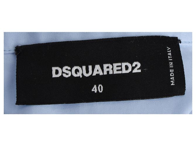 Camisa de botón con acento de corsé Dsquared2 en algodón azul - vista 4