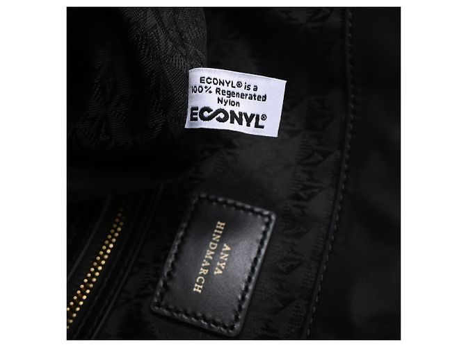 Anya Hindmarch Io sono una Borsa di Plastica Borsa Tote in Nylon Nero - vista 7