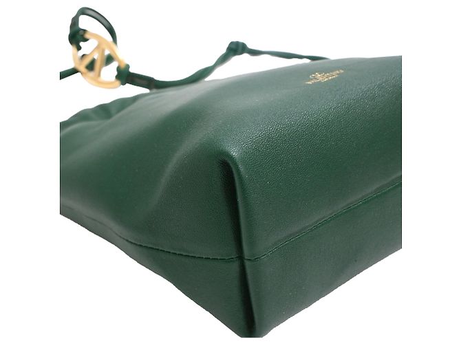 Borsa a spalla mini VLogo Pouf di Valentino Garavani in pelle verde - vista 10