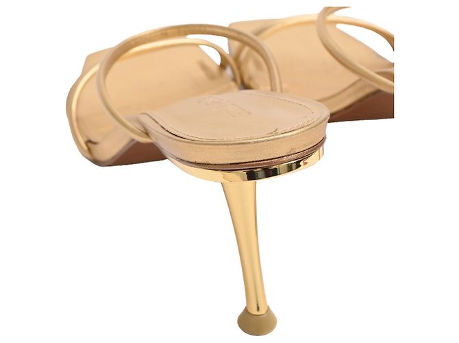 Sandali Lydia Cult Gaia in pelle dorata D'oro Metallico - vista 7