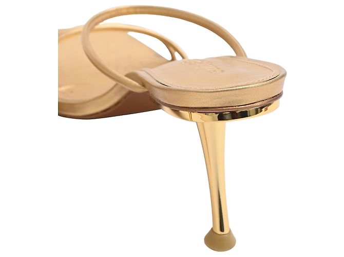 Sandali Lydia Cult Gaia in pelle dorata D'oro Metallico - vista 8