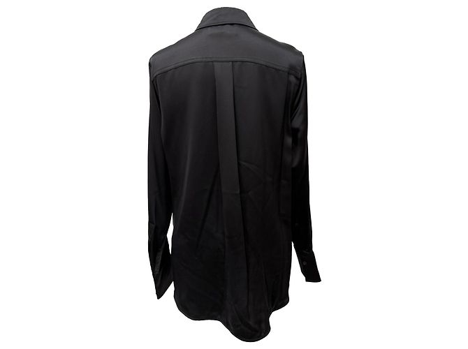 Camicia con bottoni Victoria Beckham in seta nera Nero - vista 3