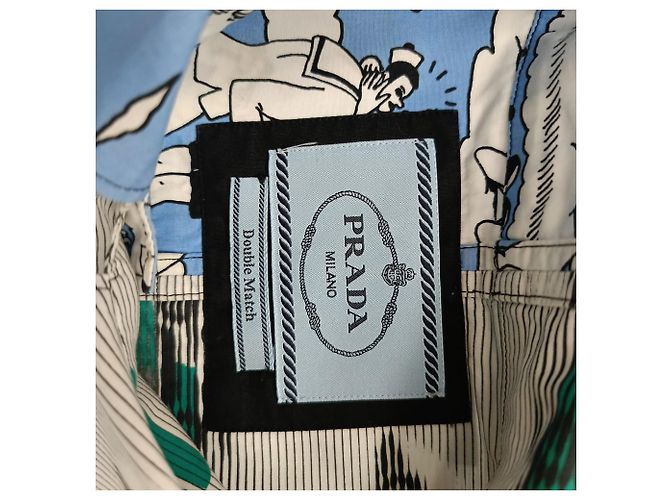 Prada Double Match Printed Shirt in Multicolor Cotton Multiple colors - view 10
