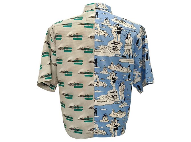Prada Double Match Printed Shirt in Multicolor Cotton Multiple colors - view 3