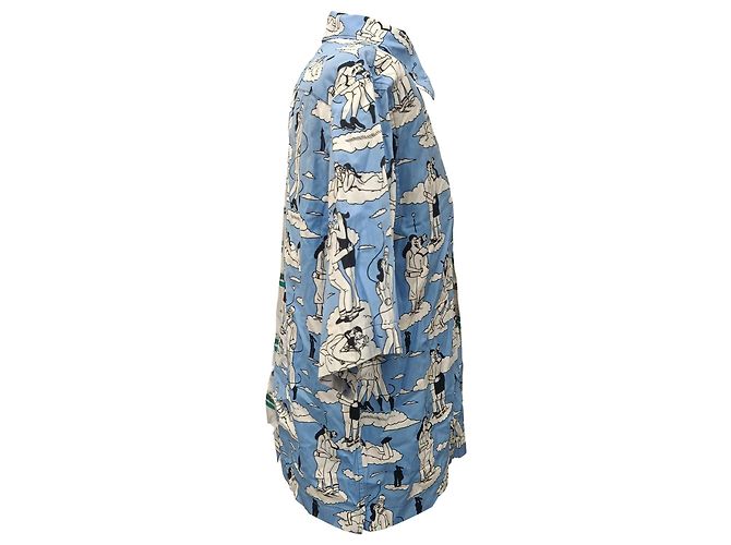 Prada Double Match Printed Shirt in Multicolor Cotton Multiple colors - view 4