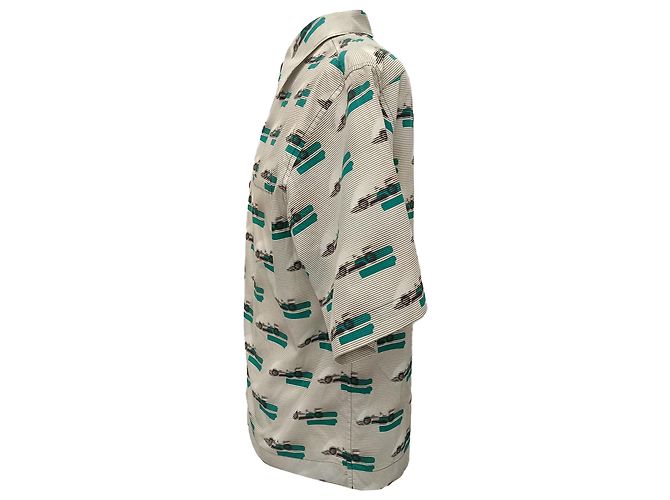 Prada Double Match Printed Shirt in Multicolor Cotton Multiple colors - view 9
