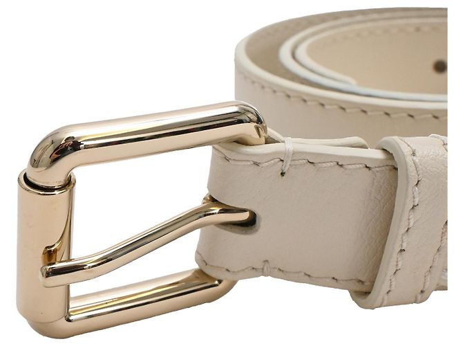 Chloé Buckle Belt in White Leather Cream - view 6