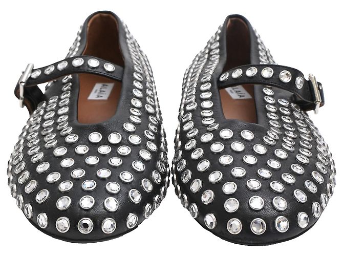 Bailarinas Alaïa Strass en cuero de cordero negro - vista 2
