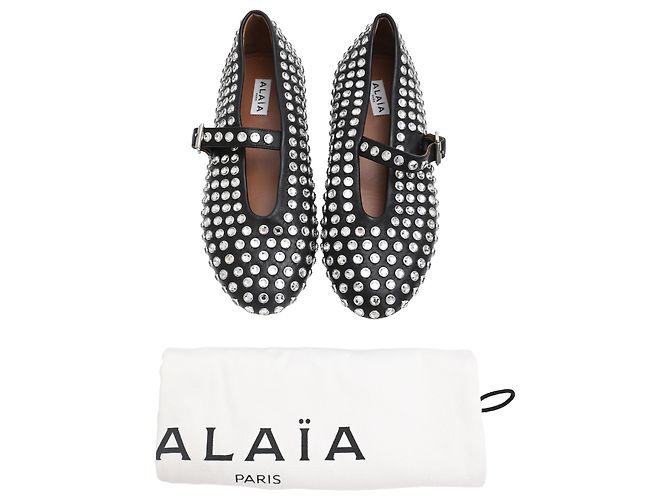 Bailarinas Alaïa Strass en cuero de cordero negro - vista 9