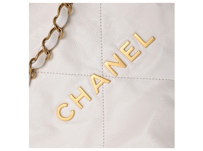 Borsa hobo Chanel 22 piccola in pelle di vitello bianca Bianco Crudo - vista 11
