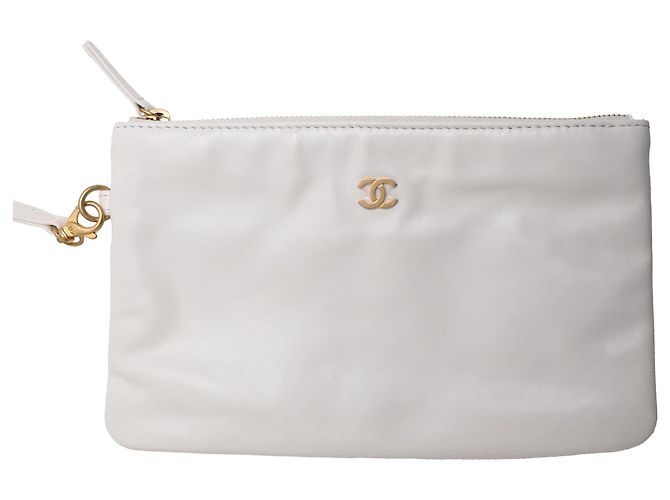 Borsa hobo Chanel 22 piccola in pelle di vitello bianca Bianco Crudo - vista 14