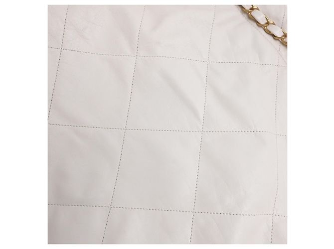 Borsa hobo Chanel 22 piccola in pelle di vitello bianca Bianco Crudo - vista 16