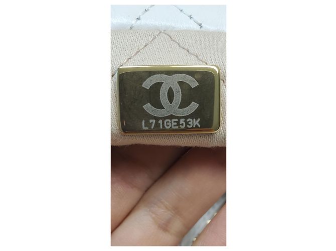 Borsa hobo Chanel 22 piccola in pelle di vitello bianca Bianco Crudo - vista 28