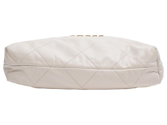Borsa hobo Chanel 22 piccola in pelle di vitello bianca Bianco Crudo - vista 4