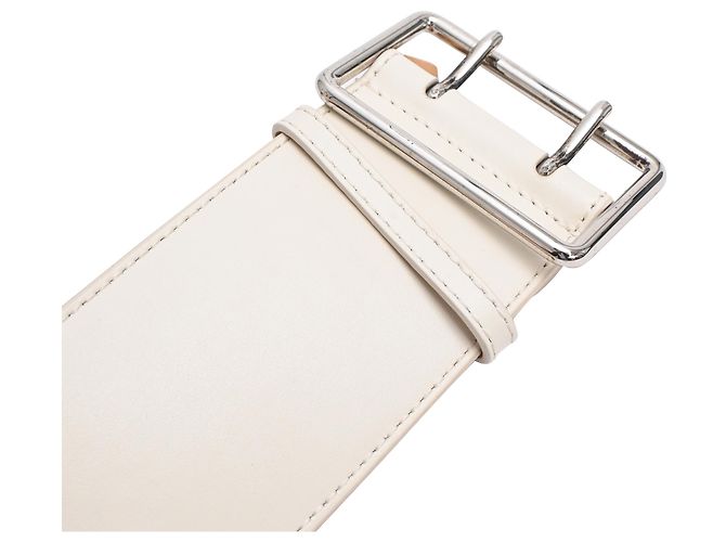 Cinturón trenzado de cuero blanco Alexander McQueen Crudo - vista 8