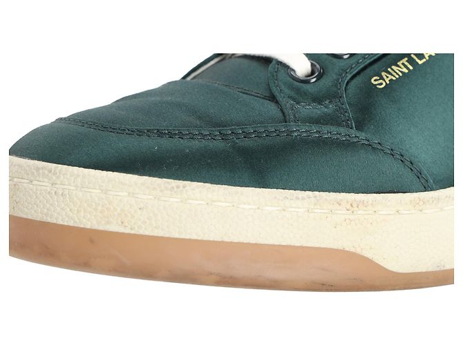 Sneakers basse SL/61 in satin verde di Saint Laurent - vista 12