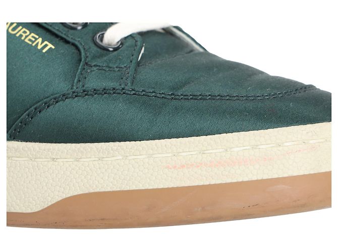 Sneakers basse SL/61 in satin verde di Saint Laurent - vista 13