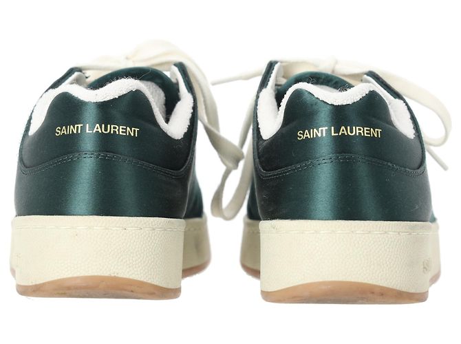 Sneakers basse SL/61 in satin verde di Saint Laurent - vista 3