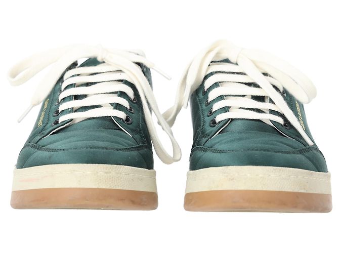 Sneakers basse SL/61 in satin verde di Saint Laurent - vista 4