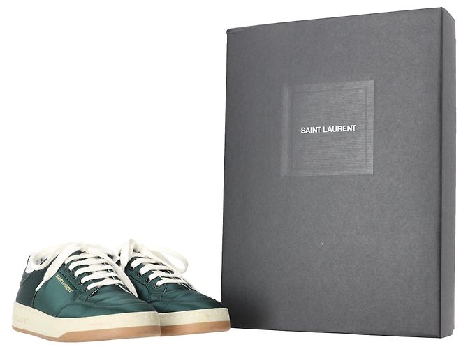 Sneakers basse SL/61 in satin verde di Saint Laurent - vista 5