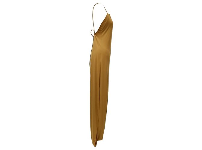 Vestido Maxi Sin Espalda Salvatore Ferragamo en Polietileno Marrón - vista 2