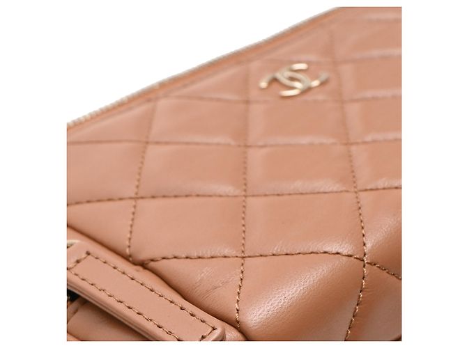 Borsa a Spalla Vanity Case Cargo di Chanel in Pelle di Agnello Marrone Rosso - vista 12