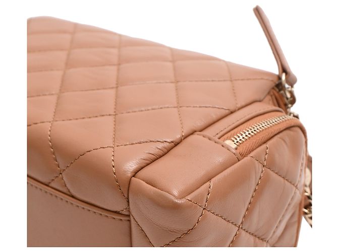 Borsa a Spalla Vanity Case Cargo di Chanel in Pelle di Agnello Marrone Rosso - vista 13