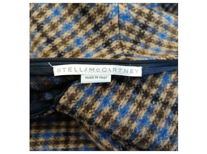 Stella Mc Cartney Abito Mini a Collo Alto a Quadri Stella McCartney in Lana Multicolore - vista 4