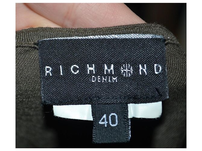 Robe stretch kaki ornée John Richmond - vue 4