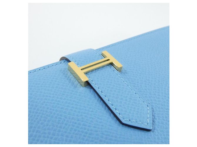 Béarn Hermès Cartera Larga Bearn Souffle Epsom Hermes Azul - vista 3