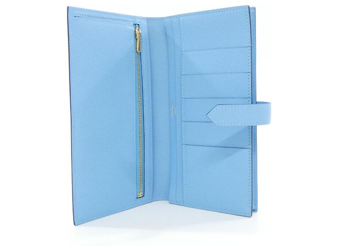 Béarn Hermès Cartera Larga Bearn Souffle Epsom Hermes Azul - vista 4
