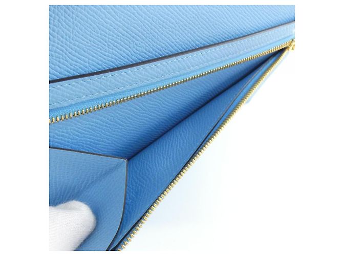 Béarn Hermès Cartera Larga Bearn Souffle Epsom Hermes Azul - vista 5