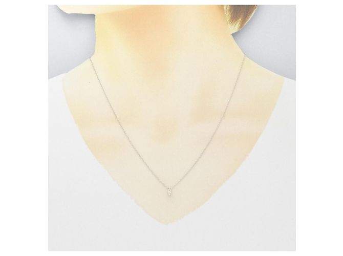 Autre Marque Collier en diamant en or blanc Au750 Argenté - vue 6