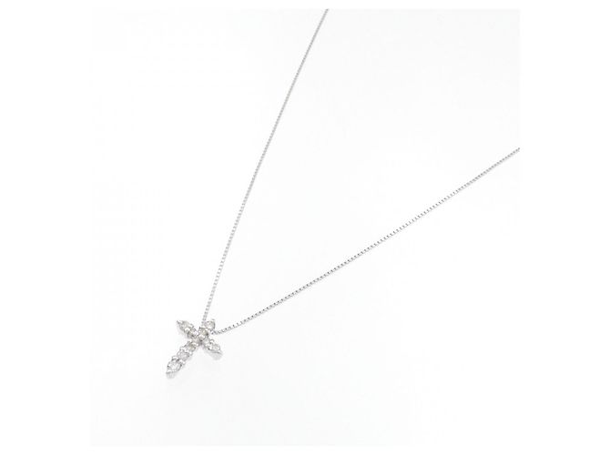 Autre Marque Collana con croce di diamante in oro bianco Au750 Argento - vista 2