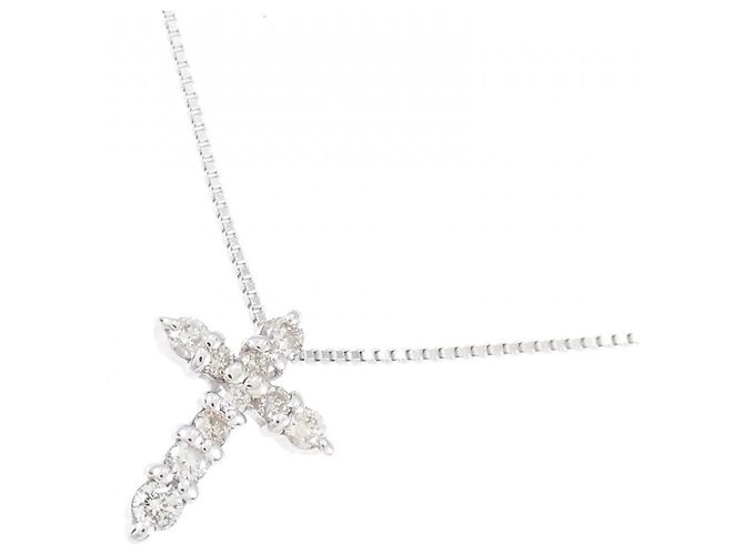 Autre Marque Collana con croce di diamante in oro bianco Au750 Argento - vista 3