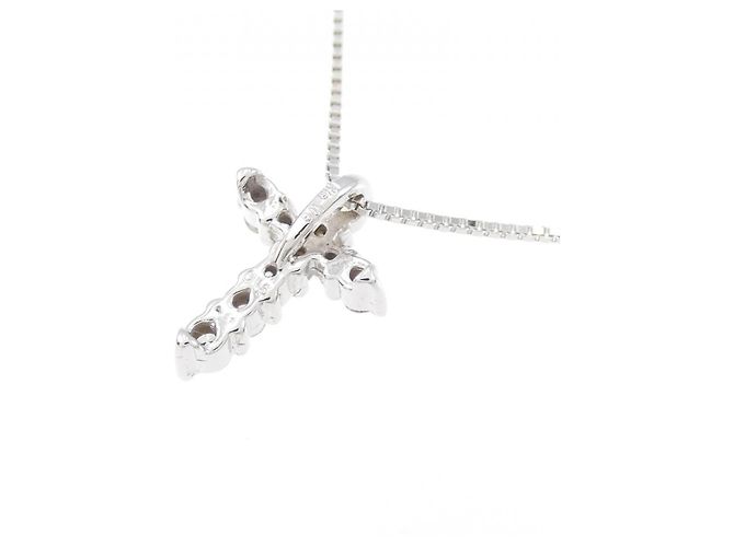 Autre Marque Collana con croce di diamante in oro bianco Au750 Argento - vista 4