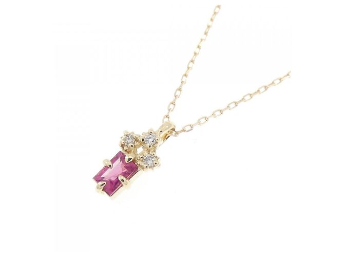 Autre Marque Collana in diamante e tormalina K10YG D'oro - vista 3