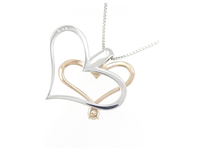 Autre Marque Diamant-Halskette aus Weißgold und Roségold Au750 Golden - Ansicht 4