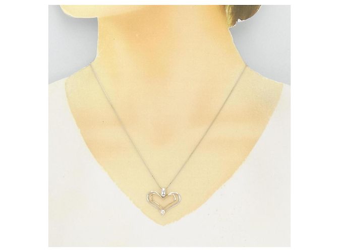 Autre Marque Diamant-Halskette aus Weißgold und Roségold Au750 Golden - Ansicht 6