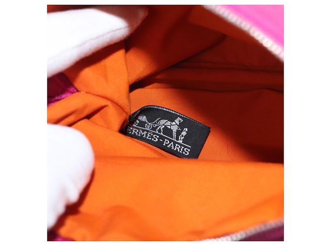 Hermès Pochette da Viaggio Bolide in Tela MM Hermes Rosa - vista 6