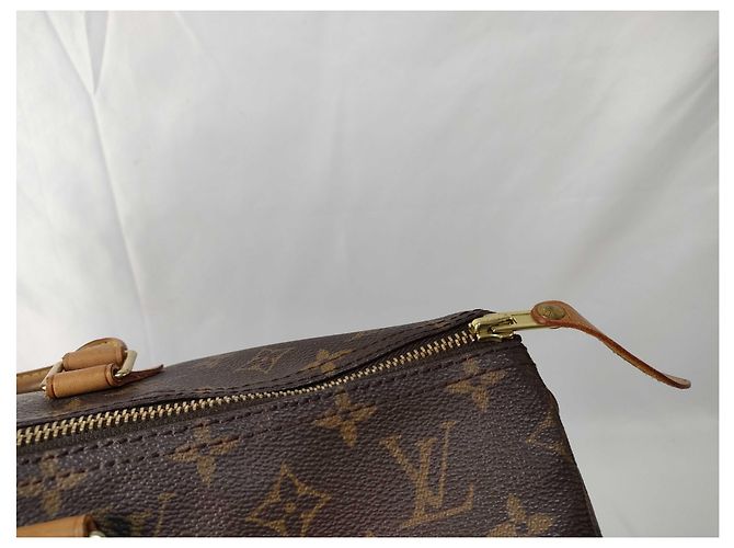 Borsa a mano Speedy Louis Vuitton in tela Monogram 30 Beige - vista 3
