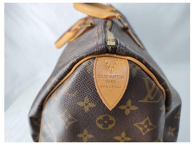 Borsa a mano Speedy Louis Vuitton in tela Monogram 30 Beige - vista 6
