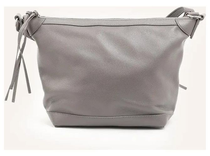Borsa Hobo Balenciaga in pelle grana - Grigio - vista 2