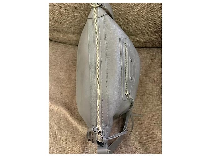 Borsa Hobo Balenciaga in pelle grana - Grigio - vista 4