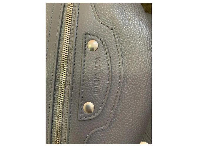 Borsa Hobo Balenciaga in pelle grana - Grigio - vista 5