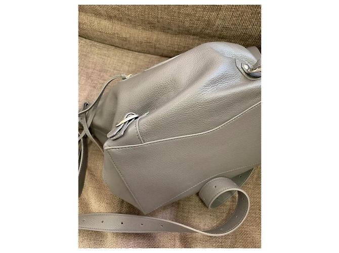 Borsa Hobo Balenciaga in pelle grana - Grigio - vista 6