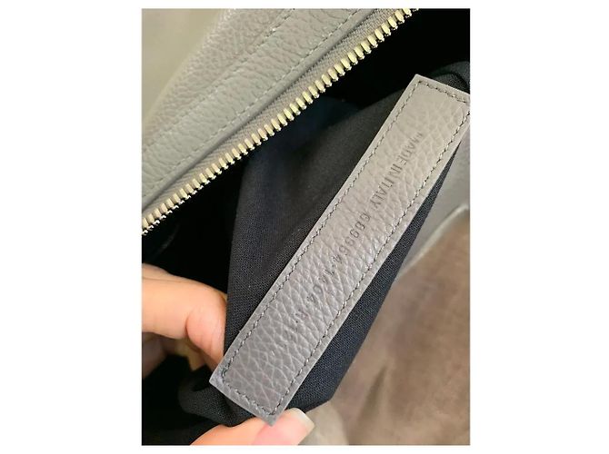 Borsa Hobo Balenciaga in pelle grana - Grigio - vista 7
