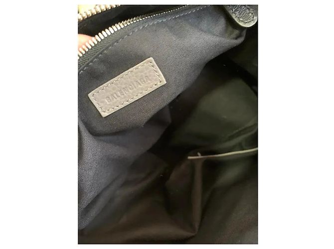 Borsa Hobo Balenciaga in pelle grana - Grigio - vista 8