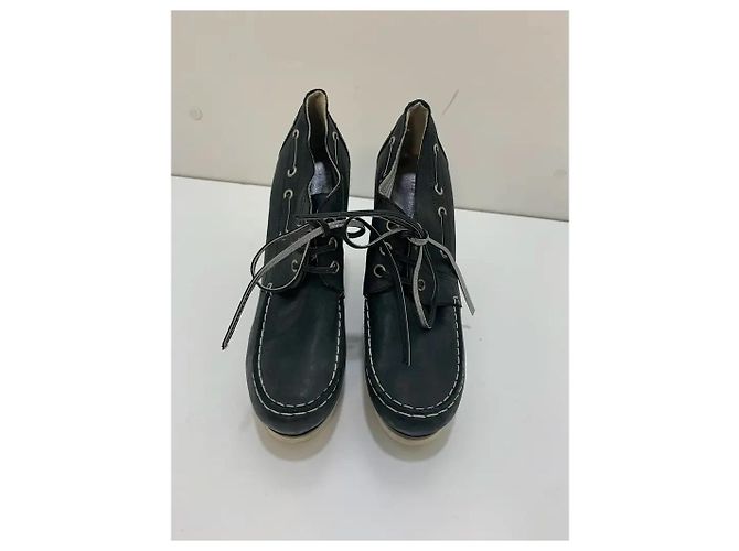 Balenciaga Scarpe Stringate Wedge in pelle nera Nero - vista 7