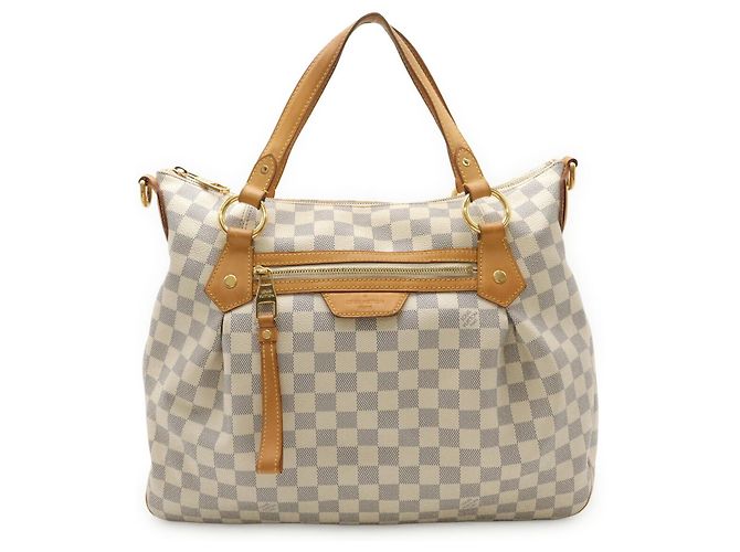 Borsa Tote Louis Vuitton Damier Azur Evora MM Crudo - vista 2